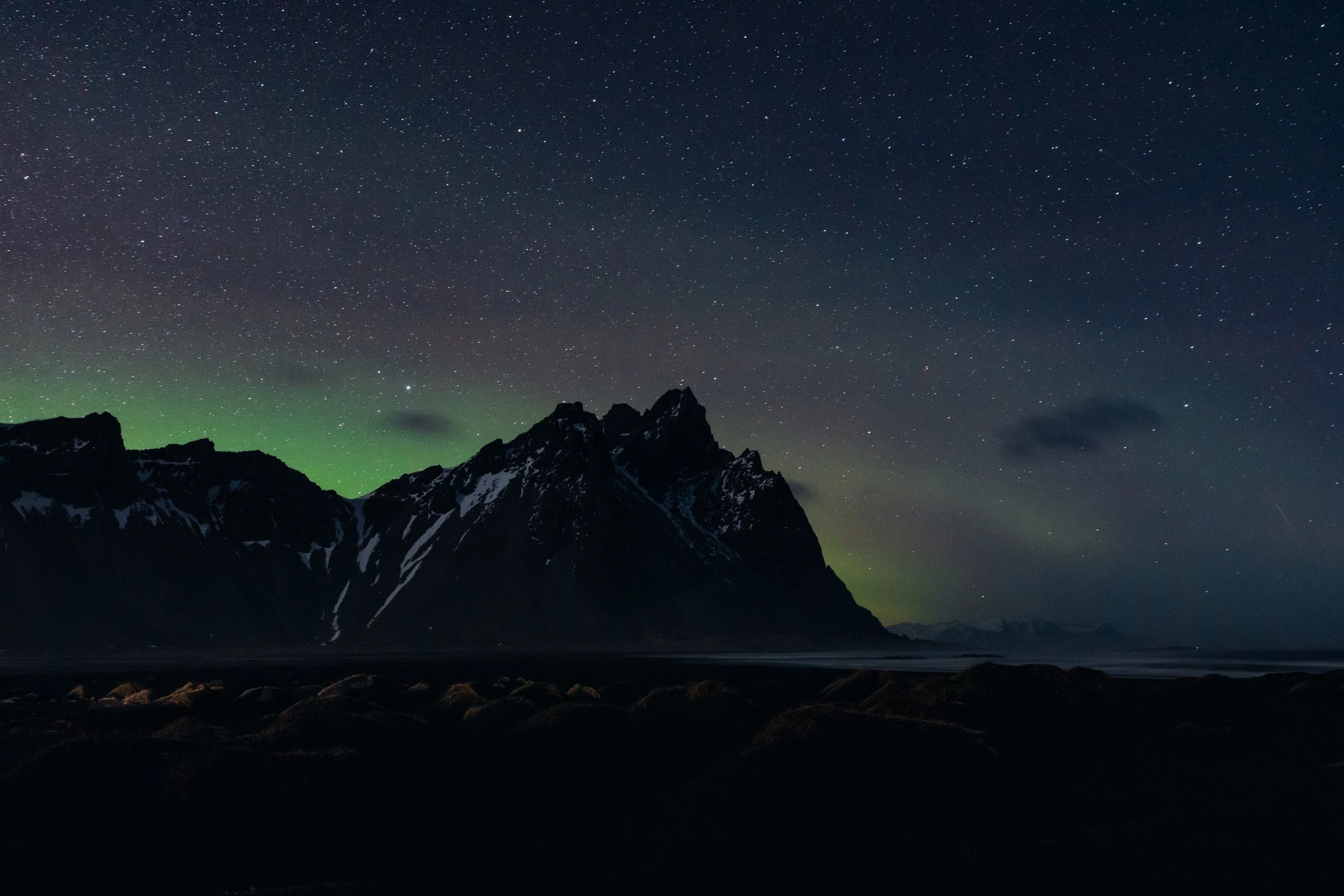 Northern lights in the night sky